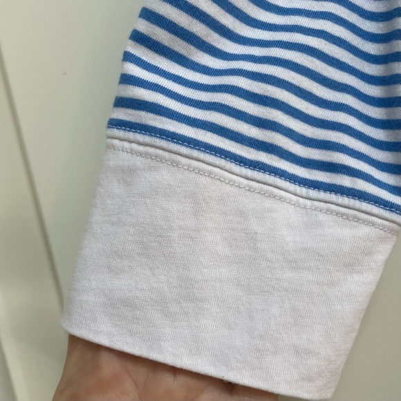 Lilly Pulitzer Marlowe Bay Blue Coconut Stripe 100% Pima Cotton Pullover Dress - Picture 2 of 14